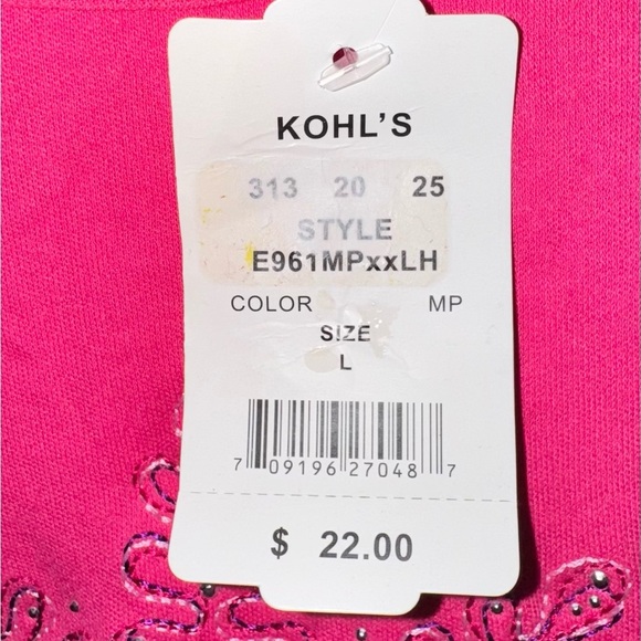 M&C Sportswear Women Long Sleeve Pink Snowflake T-Shirt Size L NWT hot pink - Picture 6 of 9